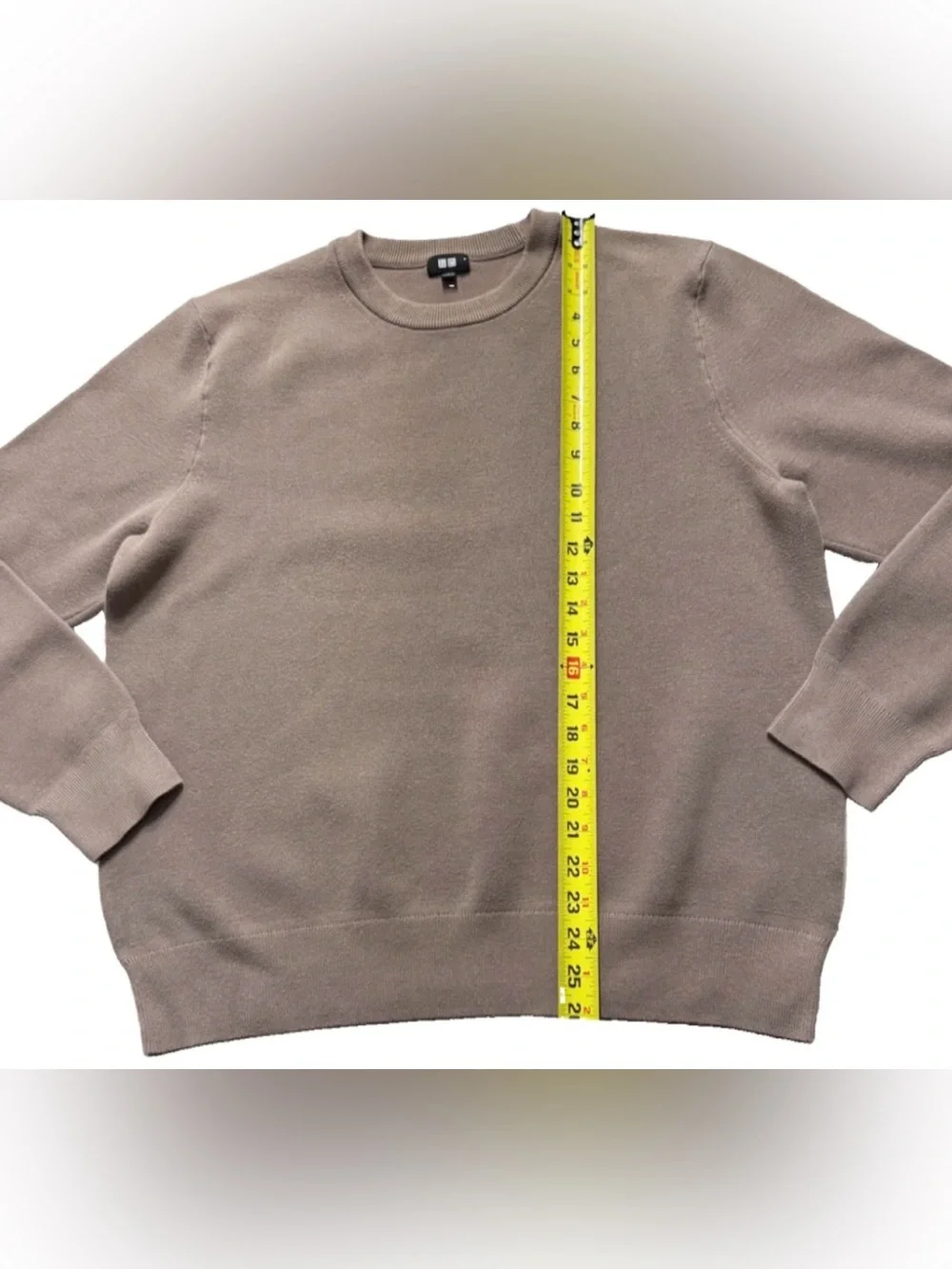 UNIQLO Sweater Men’s Large Brown Crew Neck Cotton Blend Pullover